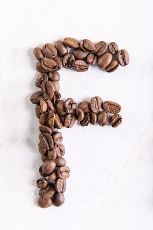 The F letter from coffee seeds.