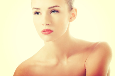 Beautiful woman ready for spa treatmentの写真素材