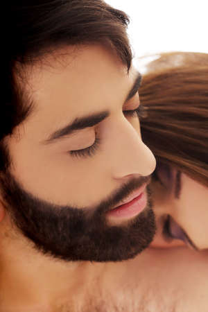 Sexy passionate heterosexual couple embracing.の写真素材