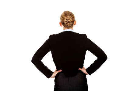 Back view of elegant businsess woman.の写真素材