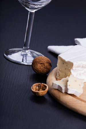Aromatic brie cheese with walntus.の写真素材