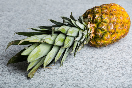 Fresh juicy pineapple on the table.