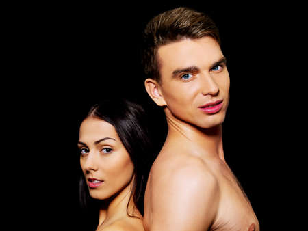 Closeup of undressed sensual coupleの写真素材