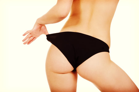 Sexy young woman back.