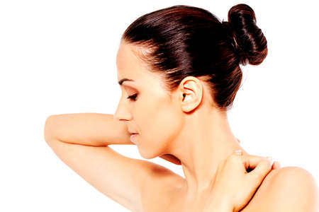 Portrait of beautiful spa womanの写真素材