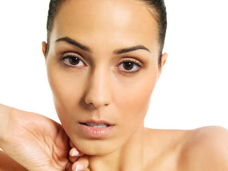 Portrait of beautiful young spa womanの写真素材