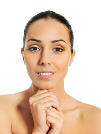 Portrait of beautiful young spa womanの写真素材