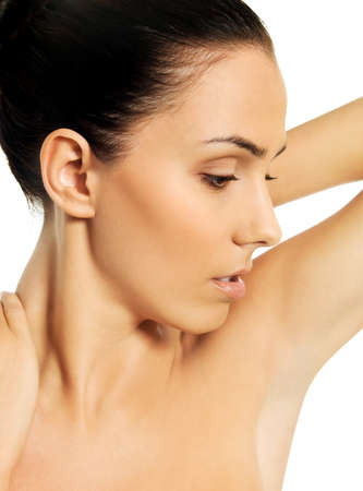 Portrait of beautiful young spa womanの写真素材