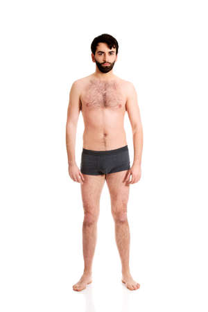 Smiling shirtless man.の写真素材