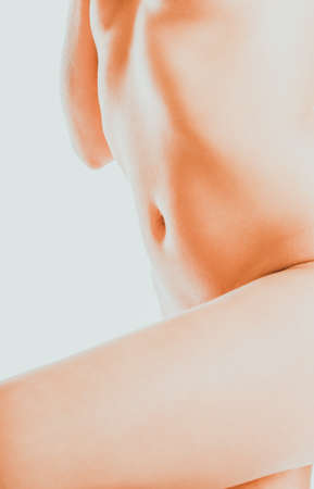 Beautiful naked slim womans bodyの写真素材