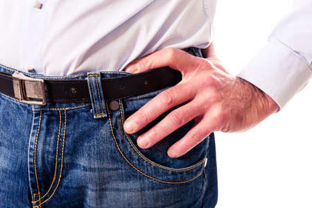 Men in jeans trousersの写真素材