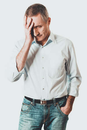 Depressed mature manの写真素材