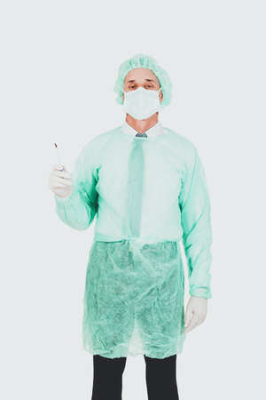 Male doctor with a scalpelの写真素材