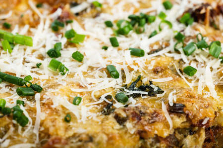 Vegetables casserole with cheese and chivesの写真素材