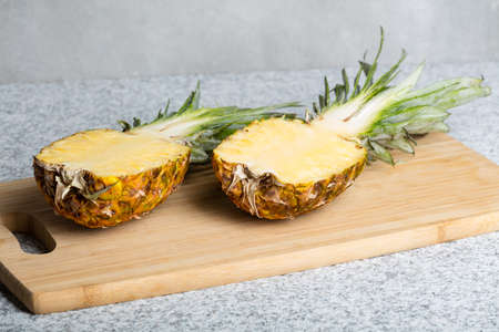 Fresh juicy pineapple on the table.の写真素材