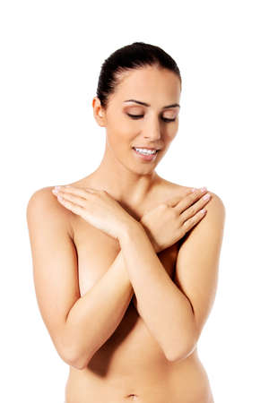 Picture of a healthy naked woman with perfect body.の写真素材