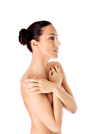Picture of a healthy naked woman with perfect body.の写真素材