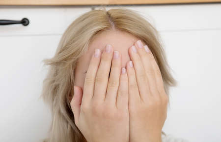 Depressed woman portrait.の写真素材