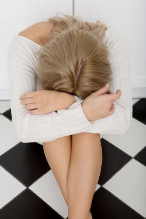 Depressed woman portrait.の写真素材