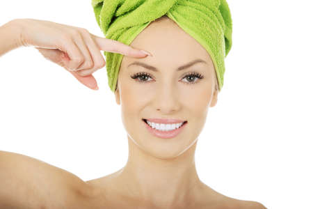 Beauty woman with turban towel.の写真素材