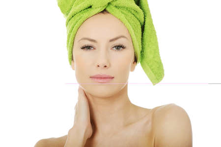 Beauty woman with turban towel.の写真素材