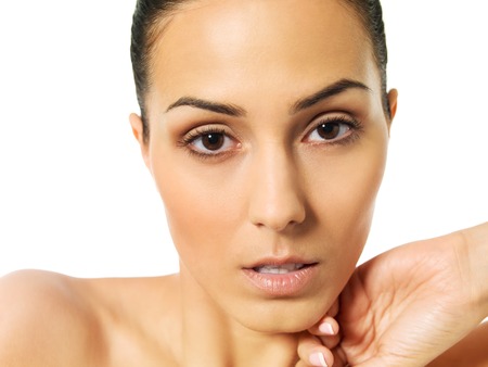 Portrait of beautiful young spa womanの写真素材