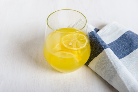 Glass with fresh citron lemonade.の写真素材