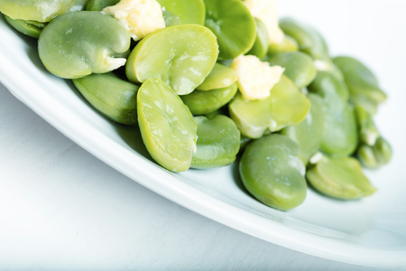 Heap of boiled broad beans.の写真素材