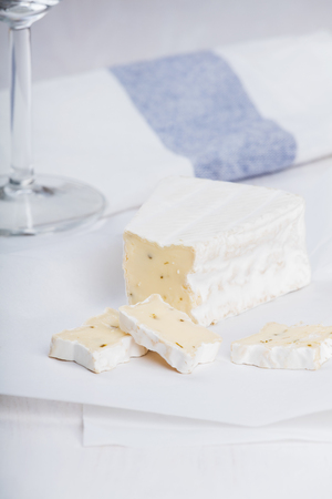 Aromatic brie cheese with walntus.の写真素材