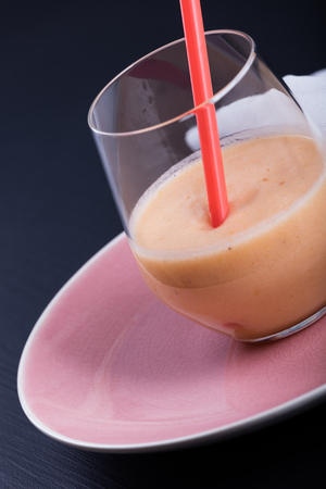 Glass of fresh fruit smoothie.の写真素材