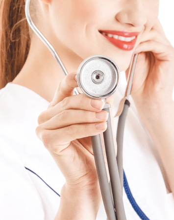 Female doctor with stethoscopeの写真素材