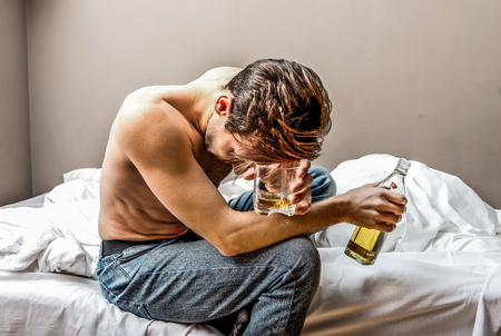 Alcohol addiction problemの写真素材