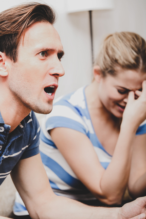 Couple in a conflict in relationshipの写真素材