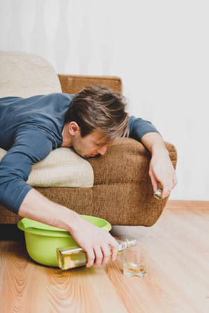 Man addicted of alcoholの写真素材
