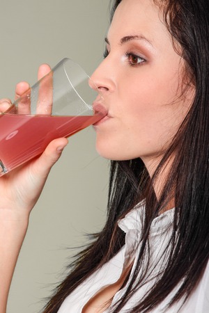 Drinking fizzy vitamin supplementの写真素材