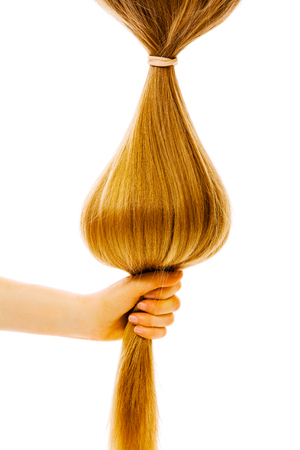 Well cared blond hairの写真素材