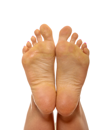 Female a feet on whiteの写真素材