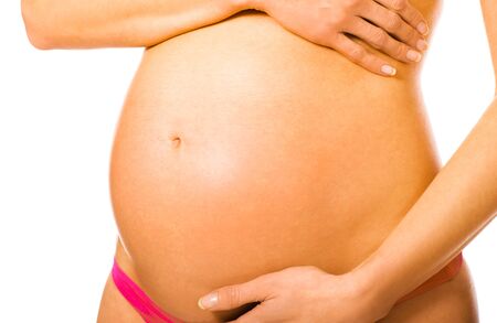 Pregnants woman bellyの写真素材