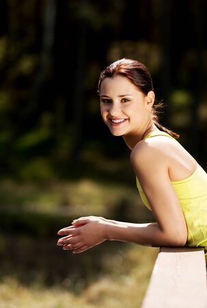 Smiling sporty womanの写真素材