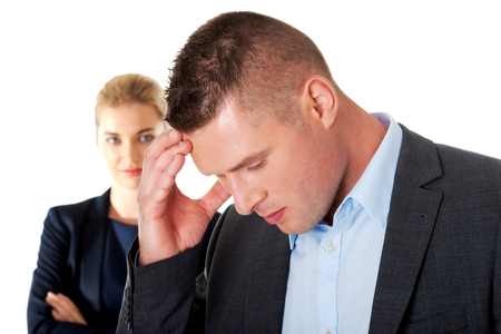 Businessman feeling anxietyの写真素材