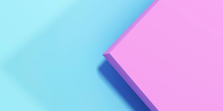 Pink and blue pastel background for creative minimalist promotion design. 3d renderの写真素材