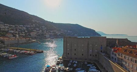 Panorama of old city port in Dubrovnikのeditorial素材