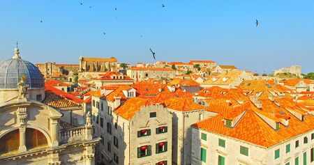 Panoramic view od Stradun street in Dubrovnikのeditorial素材