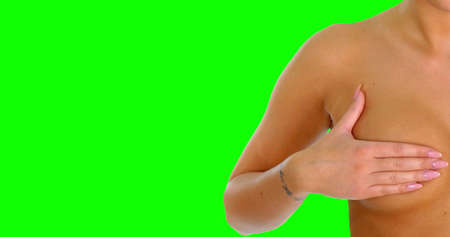 Womans breast for breast cancer campaignの写真素材