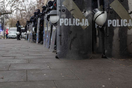 13 december 2020 - Warsaw, Poland - anti-government protests in the streets of the capitalのeditorial素材