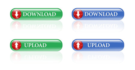 Two color download upload buttons