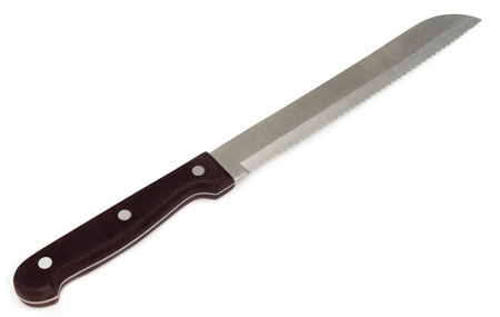 Kitchen knife over white background