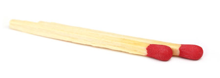 Matchsticks over white background