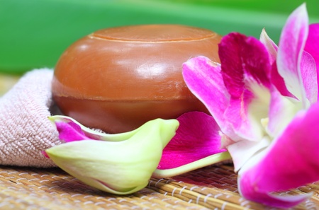 Spa Item with natural soapの写真素材