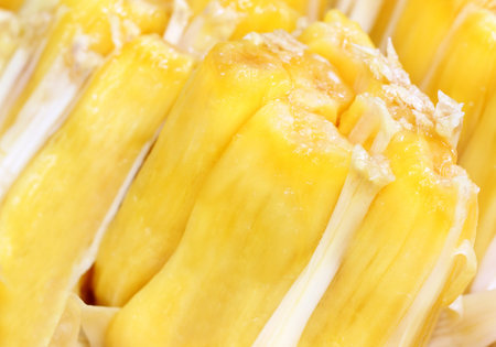 Juicy jackfruit flesh close up